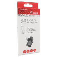 Equip Adapter USB-C->2xUSB-C 10Gbps PD 100W Alu.