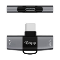 Equip Adapter USB-C->2xUSB-C 10Gbps PD 100W Alu.