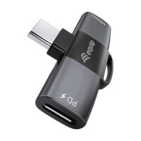 Equip Adapter USB-C->2xUSB-C 10Gbps PD 100W Alu.