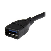 STARTECH.COM USB 3.0 A-to-A Extension Cable - M/F - 6in Black