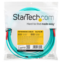 STARTECH.COM 5m OM4 Duplex Multimode Glasfaserkabel - Trkis - 100 Gb - 50/125 - LSZH - LC/LC LWL Netzwerkkabel
