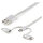 STARTECH.COM USB Lightning Kabel - USB-C Micro-B Laddekabel - 1m - geflochten - Silber - USB auf Lightning Kabel - USB zu USB C