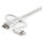 STARTECH.COM USB Lightning Kabel - USB-C Micro-B Laddekabel - 1m - geflochten - Silber - USB auf Lightning Kabel - USB zu USB C