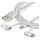 STARTECH.COM USB Lightning Kabel - USB-C Micro-B Laddekabel - 1m - geflochten - Silber - USB auf Lightning Kabel - USB zu USB C