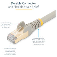 STARTECH.COM 5m CAT6a Ethernet Cable - Grey - RJ45 Snagless Connectors - CAT6a STP Cord - Copper Wire - Network Cable 6ASPAT5MGR