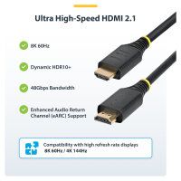 STARTECH.COM 5m Zertifiziertes Ultra High Speed HDMI Kabel 8K 60Hz und 4K 120Hz UHD HDMI 2.1 Kabel mit HDR10+ und eARC 48Gbps