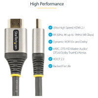 STARTECH.COM 3m Ultra High Speed HDMI Cable - 8K 60Hz - Certified HDMI Cable - HDMI 2.1 - 30 AWG