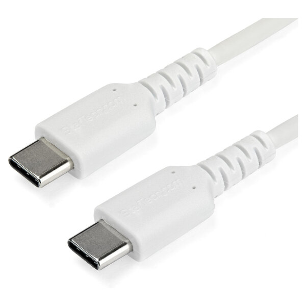 STARTECH.COM RUSB2CC1MW USB-C Kabel 1m hochwertiges USB 2.0 Typ-C Datenbertragungs und Ladekabel St/St Weiss