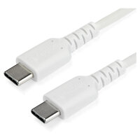 STARTECH.COM RUSB2CC1MW USB-C Kabel 1m hochwertiges USB 2.0 Typ-C Datenbertragungs und Ladekabel St/St Weiss