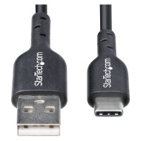 STARTECH.COM 1m USB-A auf USB-C Ladekabel USB-A auf Typ-C Schnellladekabel 3A USB 2.0 Datenubertragung Schwarz