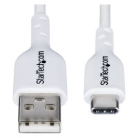 STARTECH.COM 1m USB-A auf USB-C Ladekabel USB-A auf Typ-C Schnellladekabel 3A USB 2.0 Datenubertragung Weiss