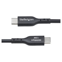 STARTECH.COM 30cm USB-A auf USB-C Ladekabel Laden & Synchronisieren 3A USB 2.0 TPE-Mantel Schwarzes USB Schnellladekabel