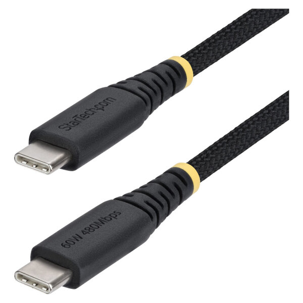 STARTECH.COM 15cm USB-C Ladekabel 60W 3A PD Geflochtenes Nylon-TPE Mantel Robustes USBC Laptop-Handy Ladekabel USB 2.0