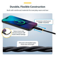 STARTECH.COM 15cm USB-C Ladekabel 60W 3A PD Geflochtenes Nylon-TPE Mantel Robustes USBC Laptop-Handy Ladekabel USB 2.0