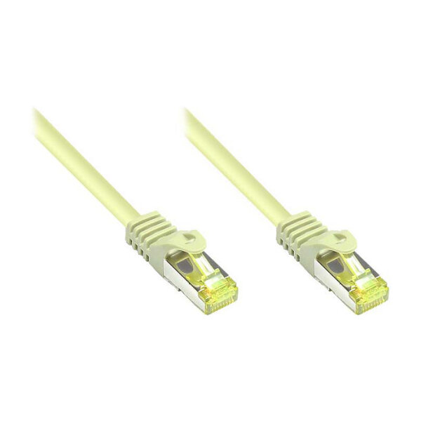 GoodConnections RJ45 Patchkabel mit Cat. 7 Rohkabel und Rastnasenschutz (), S/FTP, PiMF, halogenfrei, 500MHz, OFC, grau, 3m,