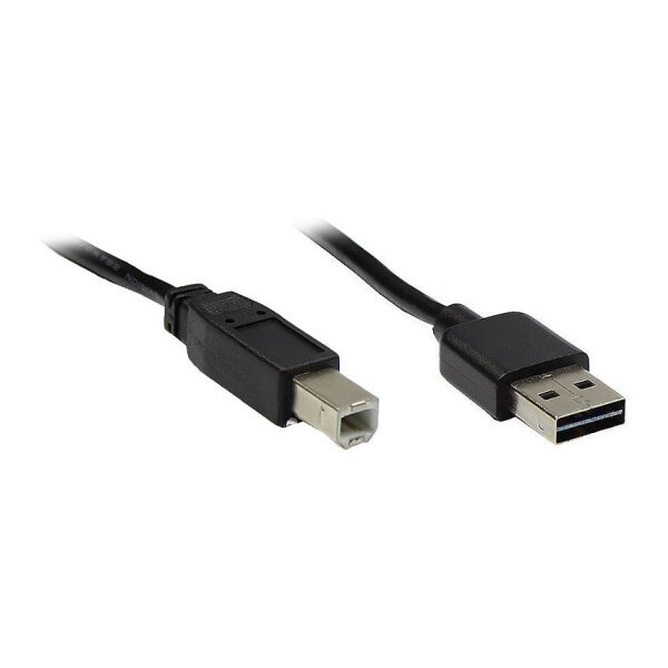 GoodConnections Anschlusskabel USB 2.0 EASY Stecker A an Stecker B, schwarz, 5m,