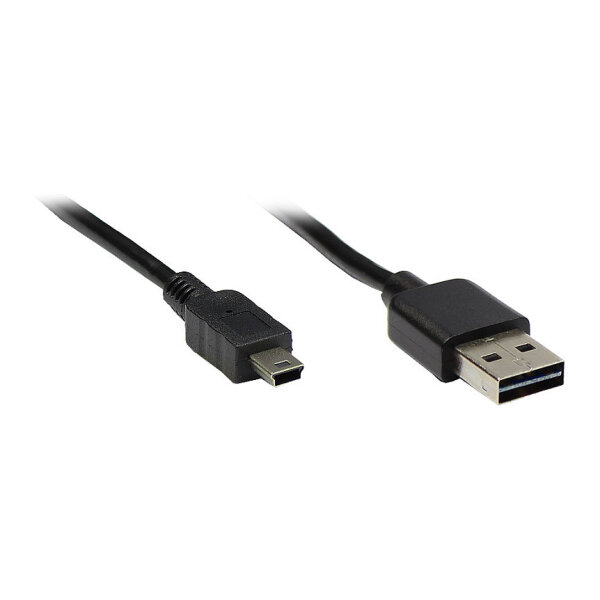 GoodConnections Anschlusskabel USB 2.0 EASY Stecker A an Mini B Stecker, schwarz, 1m,