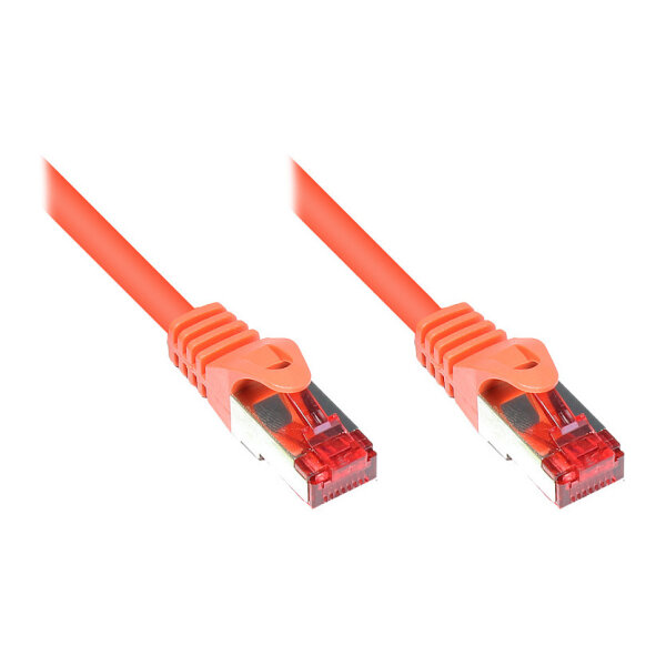 GoodConnections Patchkabel mit Rastnasenschutz, Cat. 6, S/FTP, PiMF, PVC, 250MHz, orange, 15m,