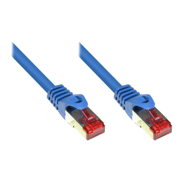 GoodConnections Patchkabel mit Rastnasenschutz, Cat. 6, S/FTP, PiMF, PVC, 250MHz, blau, 50m,