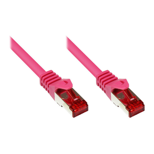 GoodConnections Patchkabel mit Rastnasenschutz, Cat. 6, S/FTP, PiMF, PVC, 250MHz, magenta, 50m,