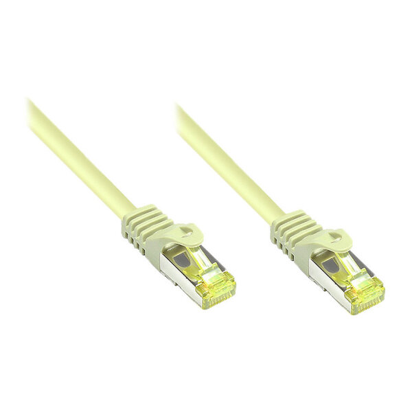 GoodConnections RJ45 Patchkabel mit Cat. 7 Rohkabel und Rastnasenschutz (), S/FTP, PiMF, halogenfrei, 500MHz, OFC, grau, 25m,