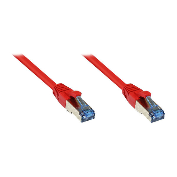 GoodConnections Patchkabel mit Rastnasenschutz, Cat. 6A, S/FTP, PiMF, halogenfrei, 500MHz, rot, 3m,