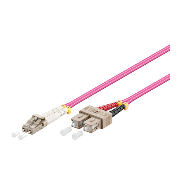 Patchkabel LWL Duplex OM4 (Multimode, 50/125) LC/SC, LSZH, austauschbare Polarität, 5m,