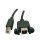 Verlängerung USB 2.0 Stecker B an Einbaubuchse B, CU, schwarz, 0,5m,