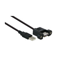 Verlängerung USB 2.0 Stecker A an Einbaubuchse A,...