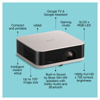 Epson EF-61R LifeStudio Pop tragbarer 3LCD RGB-LED Beamer 700 Lumen