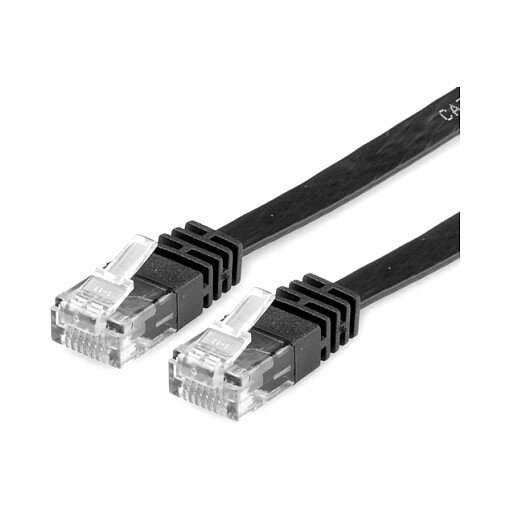 VALUE Patchkabel Kat.6 Class E UTP extra-flach schwarz 5m