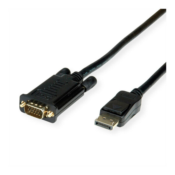 VALUE Kabel DisplayPort-VGA, DP ST - VGA ST, schwarz, 1 m
