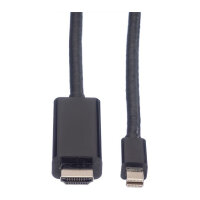 VALUE Mini DisplayPort Kabel, Mini DP-UHDTV, ST/ST, schwarz, 3 m