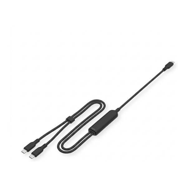 VALUE USB Typ C Split-Ladekabel, C - 2x C, ST/ST, max. 100W, schwarz, 1,8 m