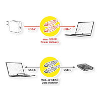 VALUE USB 3.2 Gen 2 Kabel, C-C, ST/ST, 4K UHD-1, 10Gbit/s, Emark, 100W, wei, 0,5 m