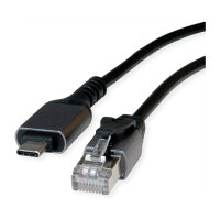 VALUE USB 3.2 Gen 2 Typ C zu Gigabit Ethernet Konverterkabel, schwarz, 2 m
