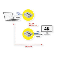 VALUE HDMI A/V Extender ber Kat.6A Kabel, 4K@30Hz, 40m