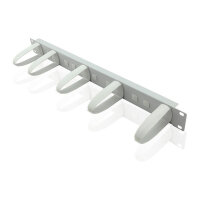 VALUE 48,26cm 19Zoll-Frontplatte 1HE mit 5 Kabelsen grau