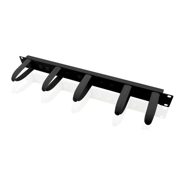 VALUE 48,26cm 19Zoll-Frontplatte 1HE mit 5 Kabelsen schwarz