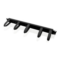 VALUE 48,26cm 19Zoll-Frontplatte 1HE mit 5 Kabelsen schwarz