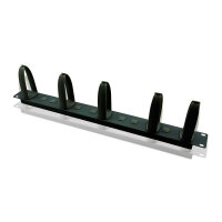 VALUE 48,26cm 19Zoll-Frontplatte 1HE mit 5 Kabelsen schwarz