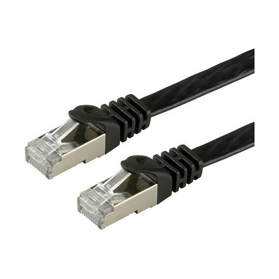 VALUE Patchkabel Kat.6 Class E FTP extra-flach schwarz 1m