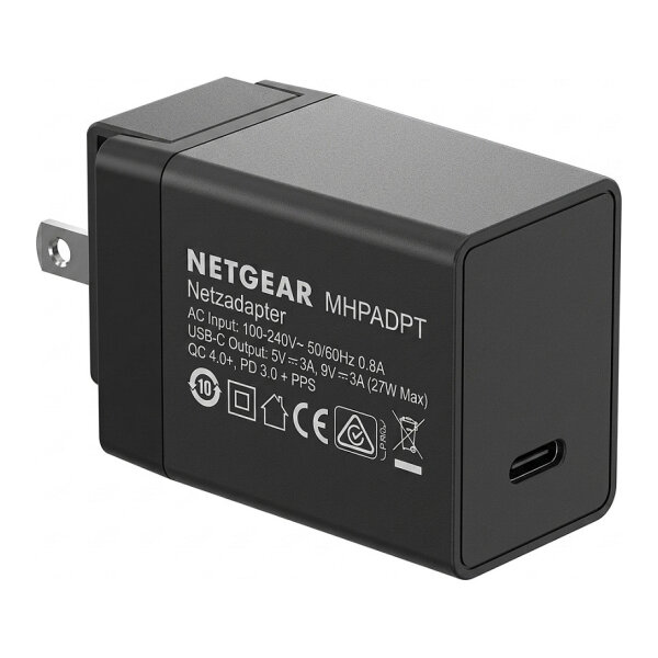 NETGEAR MHPADPT - Netzadapter - AC / USB-C / USB - 27 Watt - 3 A - QC 4.0+, Power Delivery 3.0 + PPS (USB-C)