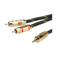 ROLINE GOLD Audio-Verbindungskabel 3,5mm Stereo - 2x Cinch Stecker / Stecker 2,5m
