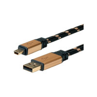 ROLINE GOLD USB 2.0 Kabel, Typ A - 5-Pin Mini, 1,8 m