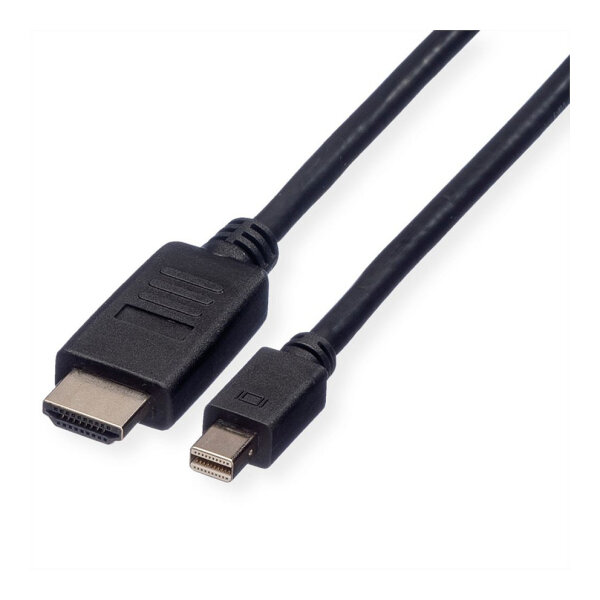 ROLINE Mini DisplayPort Kabel, Mini DP-HDTV, ST/ST, schwarz, 4,5 m