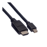 ROLINE Mini DisplayPort Kabel, Mini DP-HDTV, ST/ST, schwarz, 4,5 m