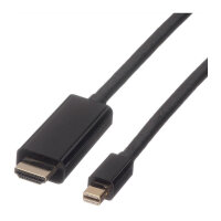 ROLINE Mini DisplayPort Kabel, Mini DP-UHDTV, ST/ST, schwarz, 2 m