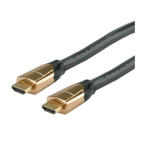 ROLINE 4K PREMIUM HDMI Ultra HD Kabel mit Ethernet, ST/ST, schwarz, 9 m