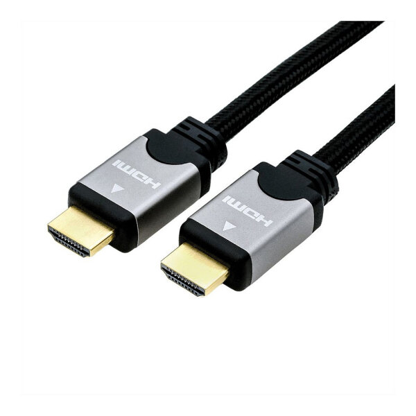 ROLINE HDMI High Speed Kabel mit Ethernet, ST-ST, schwarz / silber, 3 m